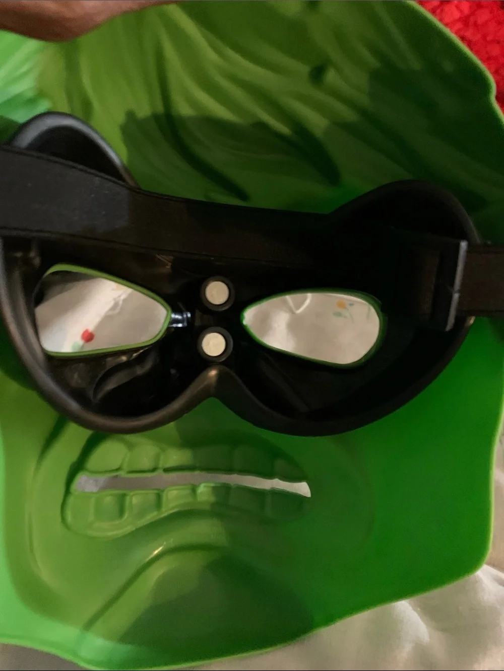 Green Plastic Marvel Advenger Hulk Hero Face Mask With Strap